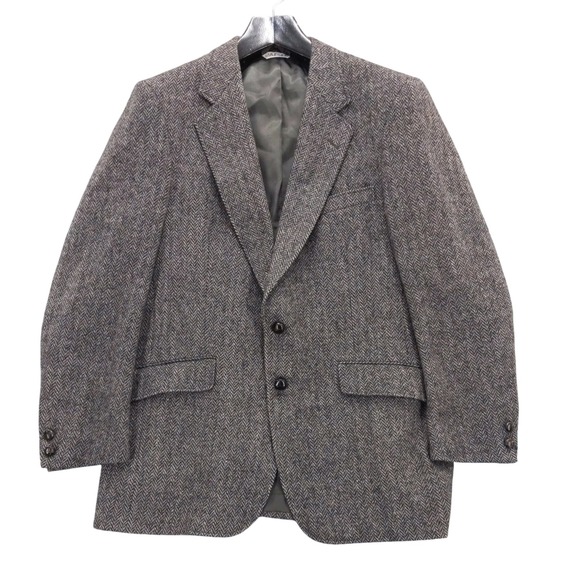 vtg JAEGER Hickey Freeman Wool‎ Herringbone Tweed Blazer Sport Coat Jacket 42